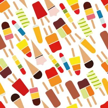 Popsicle seamless pattern Stock Illustration