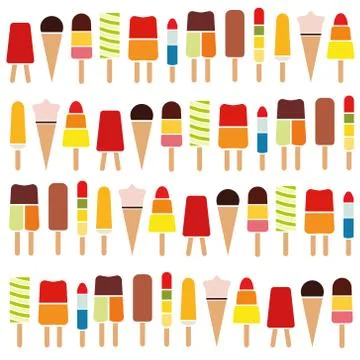 Popsicle seamless pattern Stock Illustration