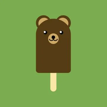 Popsicle in the shape of a brown bear Stock Illustration
