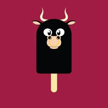 Popsicle in the shape of a Bull Stock Illustration