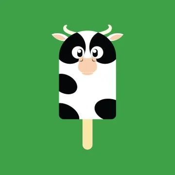 Popsicle in the shape of a Cow Stock Illustration