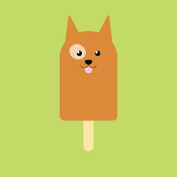Popsicle in the shape of a Dog Stock Illustration