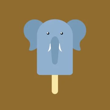 Popsicle in the shape of a Elephant Stock Illustration