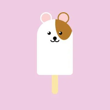 Popsicle in the shape of a Hamster Stock Illustration