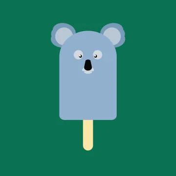 Popsicle in the shape of a Koala Stock Illustration