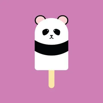 Popsicle in the shape of a Panda Stock Illustration