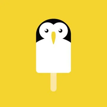 Popsicle in the shape of a Penguin Stock Illustration