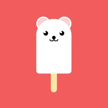 Popsicle in the shape of a PolarBear Stock Illustration