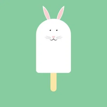 Popsicle in the shape of a Rabbit Stock Illustration
