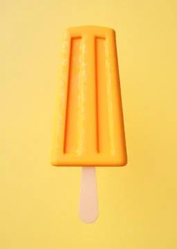 Popsicle on a stick on yellow background Illustrazione stock
