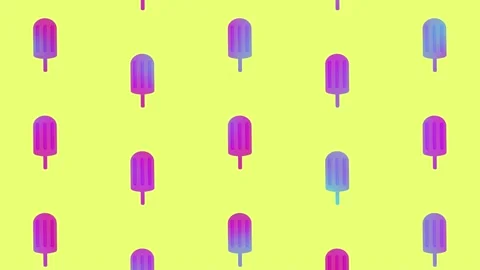 Popsicles pattern in vibrant gradient holographic neon colors. Concept art Video stock 169241767