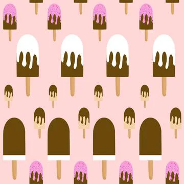 Popsicles Seamless Pattern Background Stock Illustration