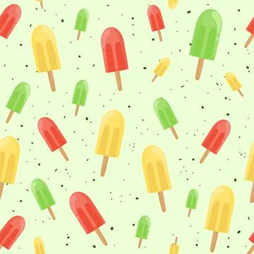 Popsicles Seamless Pattern Background Stock Illustration