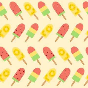 Popsicles Seamless Pattern Background 库存插图