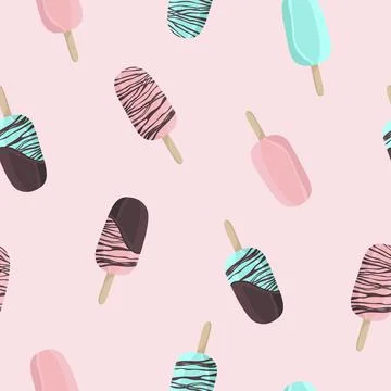 Popsicles seamless pattern.a Stock Illustration