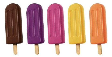 POPSICLES SEEN FROM THE SIDE Stock Illustration