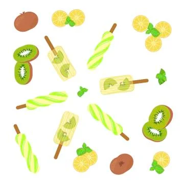 Popsicles top view Illustrazione stock