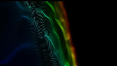 Popular abstract motion background Digital waving surface. Seamless loop. 3d Stock Illustration