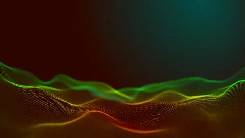 Popular abstract motion background Digital waving surface. Seamless loop. 3d Stock Illustration