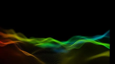Popular abstract motion background Digital waving surface. Seamless loop. 3d Stock Illustration