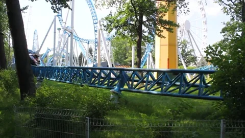 Popular attraction is the Russian roller coaster in Divo island Park Stock Footage 158107959