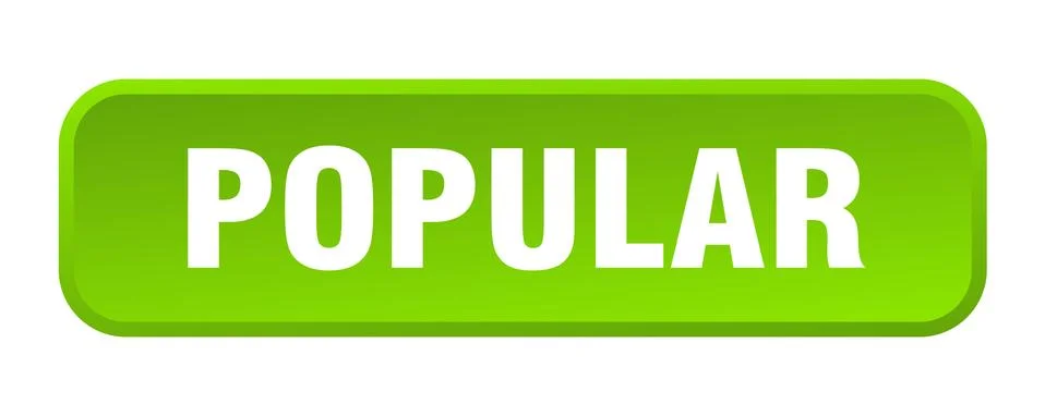 Popular button. popular square 3d push button Illustrazione stock