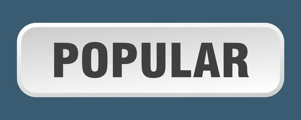 Popular button. popular square 3d push button Illustrazione stock