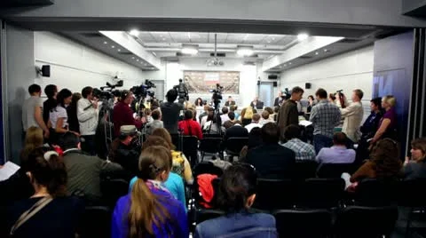 Popular dutch DJ Armin Van Buuren speaks to journalists at press conferences Stock Footage 10680222