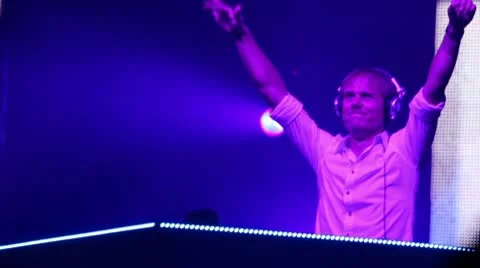 Popular Dutch DJ Armin Van Buuren on stage Stock Footage 10680414