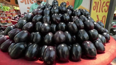 Popular fruit java plum is Reddy to sold in fruit   market in monsoon season Stock Footage 277322924