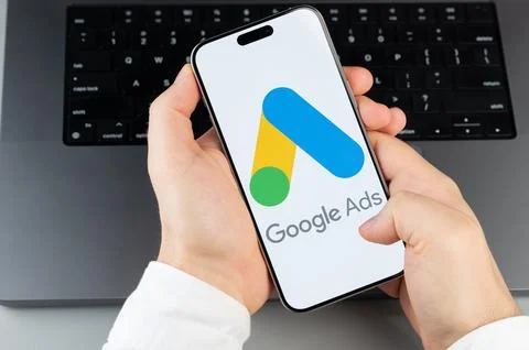 Popular Google ads mobile app Stock Photos