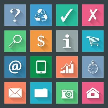 Popular icons set Stock Illustration