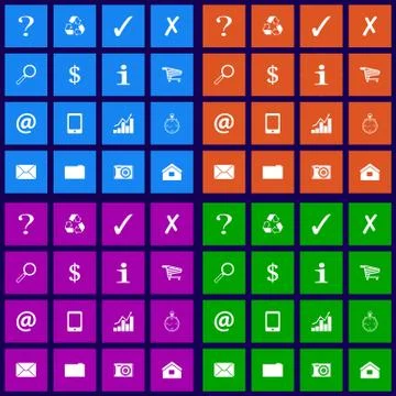 Popular icons set Stock Illustration