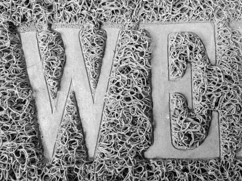 Popular metal texture pattern text we Stock Photos