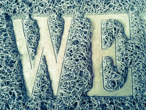 Popular metal texture pattern text we Stock Photos