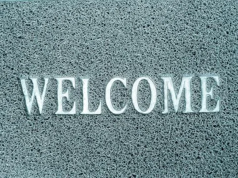 Popular metal texture pattern text welcome Stock Photos