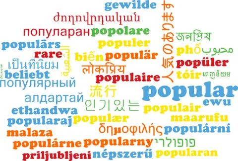 Popular multilanguage wordcloud background concept Stock Illustration