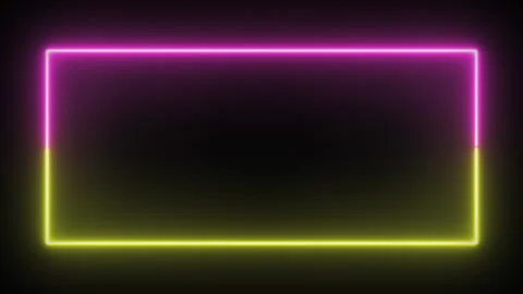 Popular Neon Light Rectangle Decoration Blink In The Dark Stock Footage 146806887