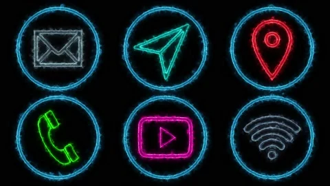 Popular network icons animation Stock Footage 185594011