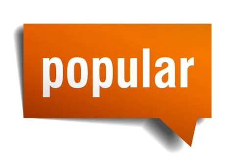Popular orange 3d speech bubble Stock Illustration