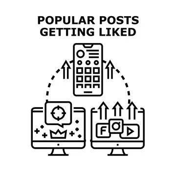 Popular posts getting liked concept vector illustration Stock Illustration