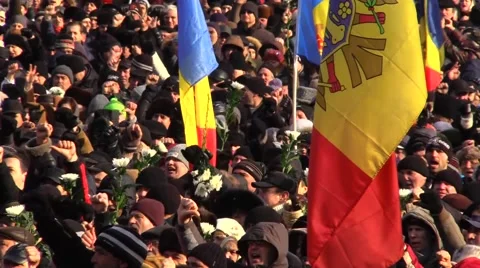 Popular protest, dissatisfied with the crowd on the square Stock Footage 59760688