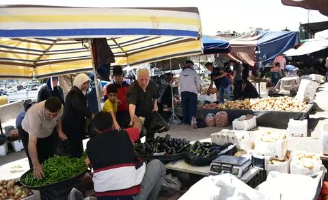 Popular public markets expected to regulate prices in Syria, Damascus - 16 May 2 Stock Photos