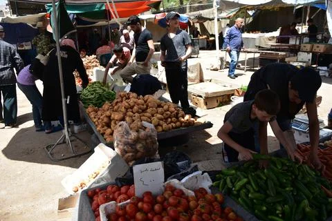 Popular public markets expected to regulate prices in Syria, Damascus - 16 May 2 Stock Photos