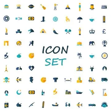 Popular set of flat icons Stock Illustration