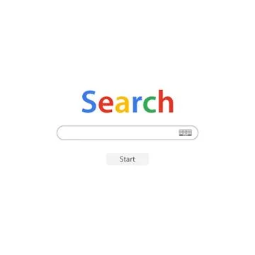 Popular simple Internet Search engine form on white background. Flat vector Stock Illustration