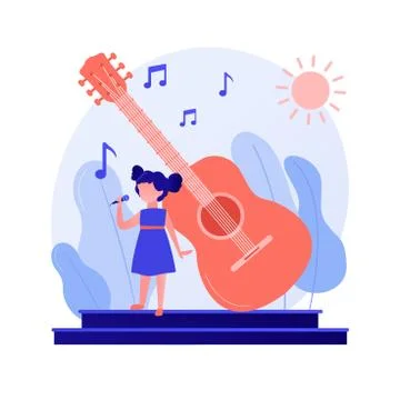 Popular singer in solo performance vector concept metaphor Stock Illustration