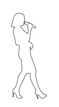 Popular singer super star vector line contour isolated Stock Illustration