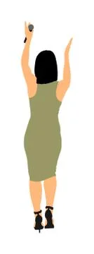 Popular singer super star vector woman. Stock Illustration