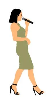 Popular singer super star vector woman. イラスト素材